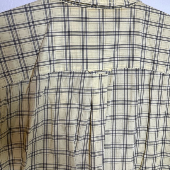 Eddie Bauer Men’s Large Yellow/Gray Checked Short Sleeve Button Down Shirt Tall - Picture 5 of 5